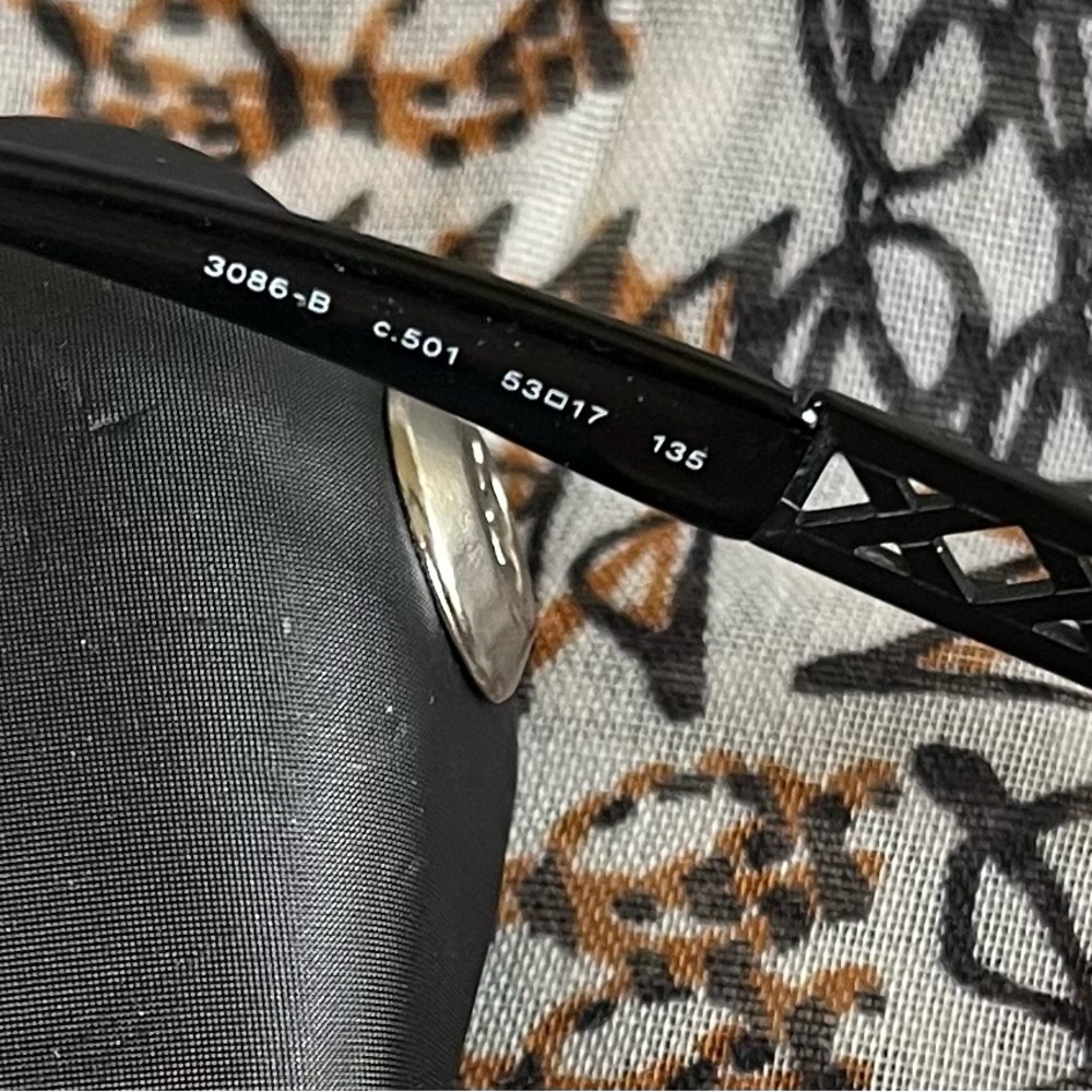 CHANEL Black Narrow Rectangular Sunglasses - image 4